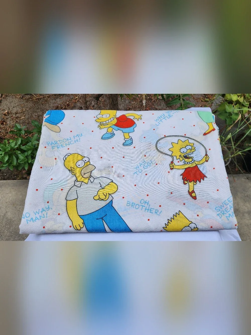 Vintage 1990 The Simpsons - Twin Flat Bed Sheet Only